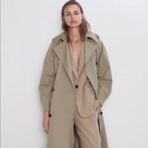 ZARA WATER RESISTANT OVERSIZED TRENCH COAT NWOT
